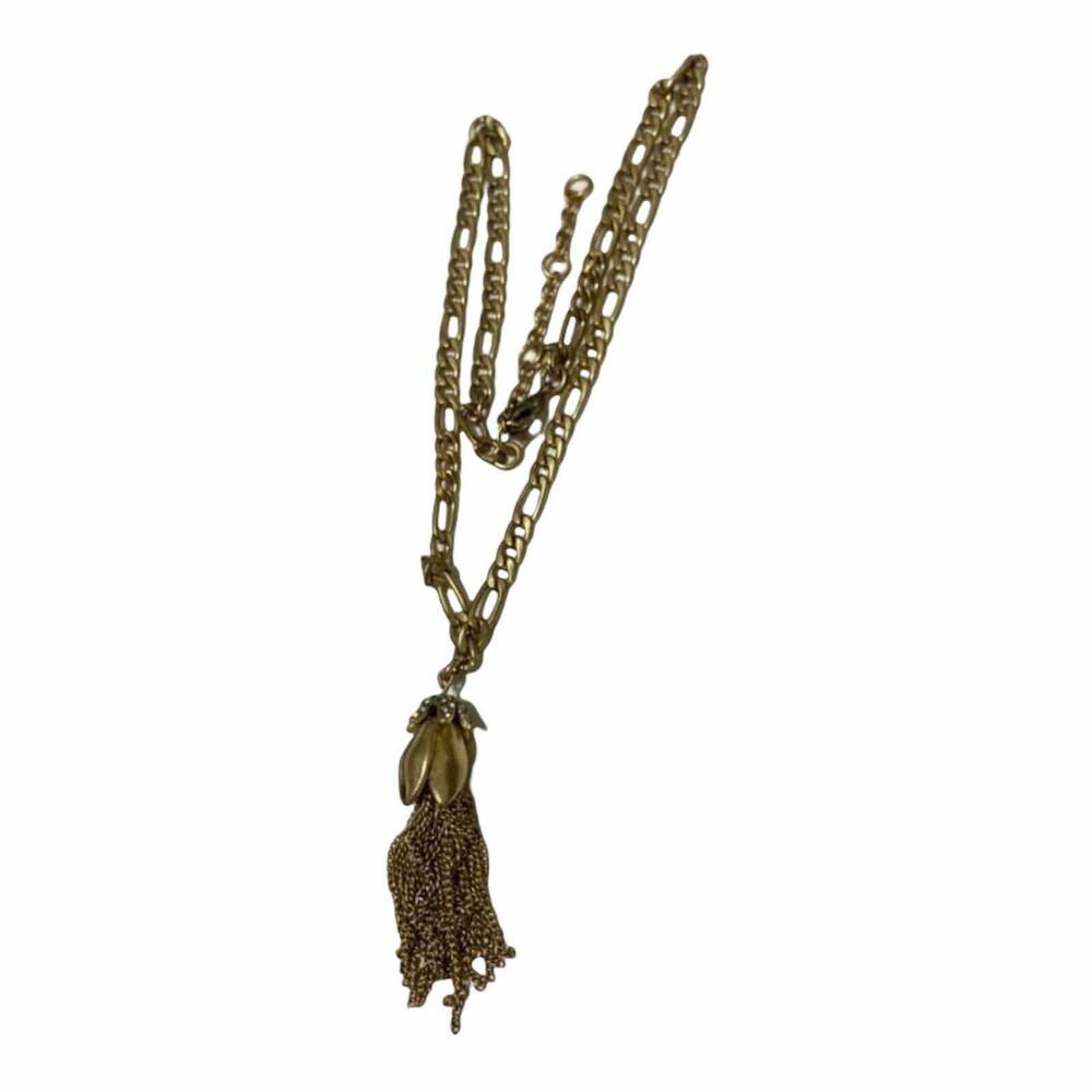 J.Crew Gold Rhinestone Petal Dangle Necklace
